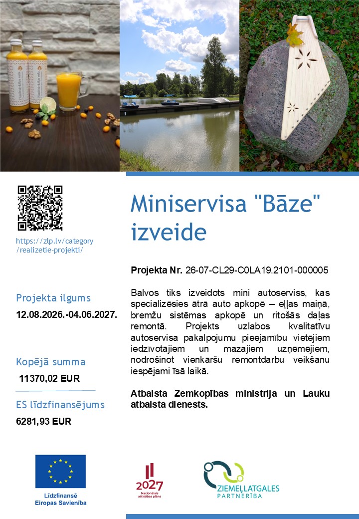 Balvos izveidots miniserviss “Bāze”, paplašinot auto apkopes pakalpojumu pieejamību